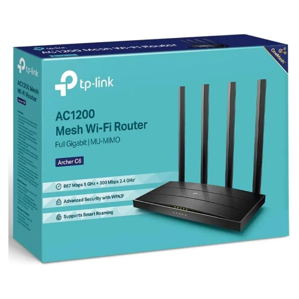 TP-Link Archer C6 V3 - Roteador Wi-Fi Gigabit MU-MIMO AC1200