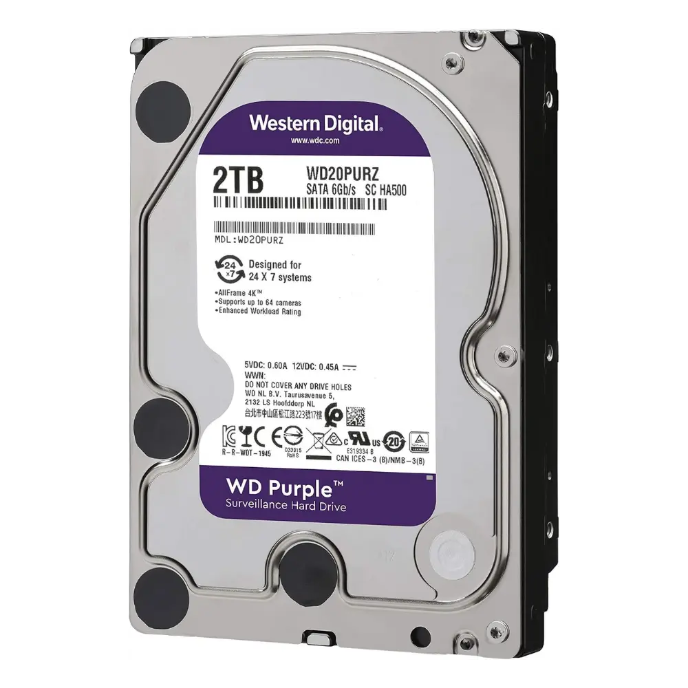 HD interno WD Purple 2TB Surveillance Hard Drive - WD20PURZ