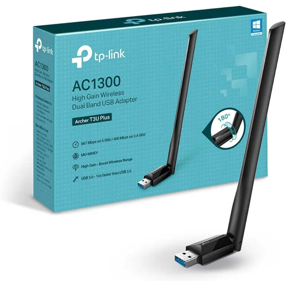 TP-Link Archer T3U Plus AC1300 High Gain Wireless Dual Band USB Adapter