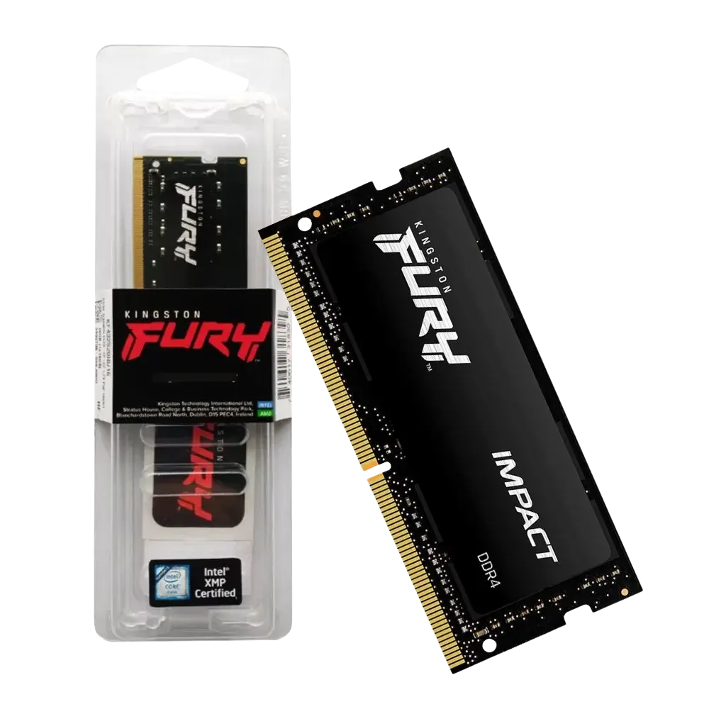 Memória Kingston FURY Impact 16GB (1x16GB) DDR4 3200MT/s CL20 SODIMM Black PnP - KF432S20IB/16