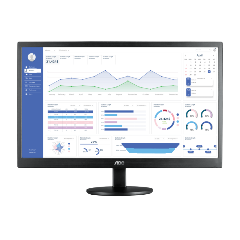 Monitor AOC E970SWHNL Série 70 18,5” LED HD VGA e HDMI